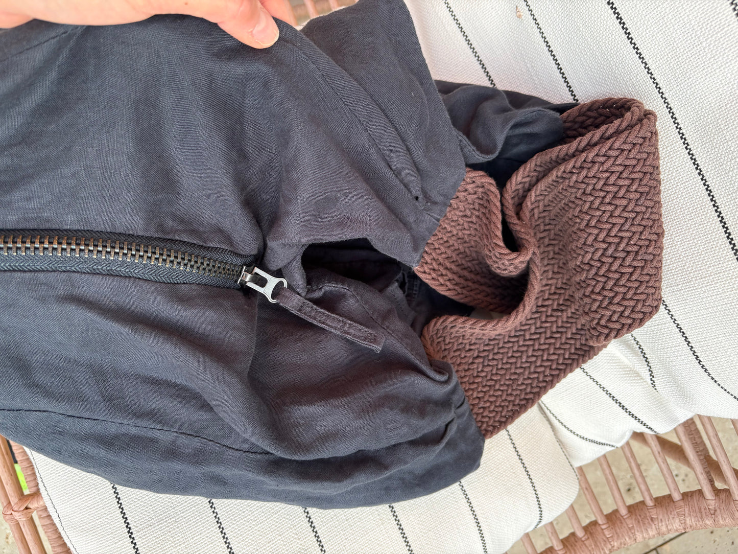 BLUNAUTA. Bolso azul lino