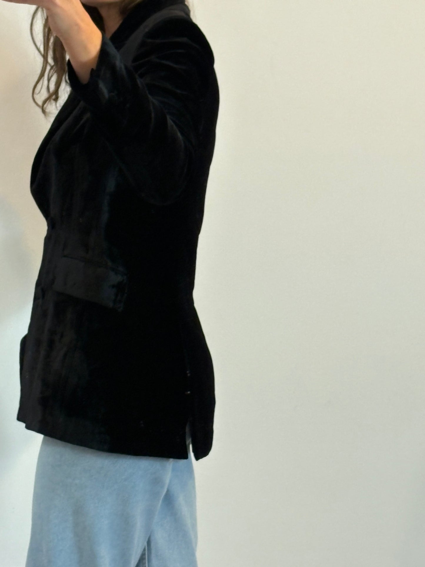 PAROSH. Blazer negra terciopelo