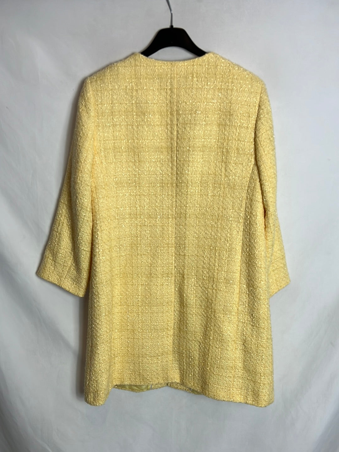 K-KOU MADRID. Abrigo amarillo tweed T.40
