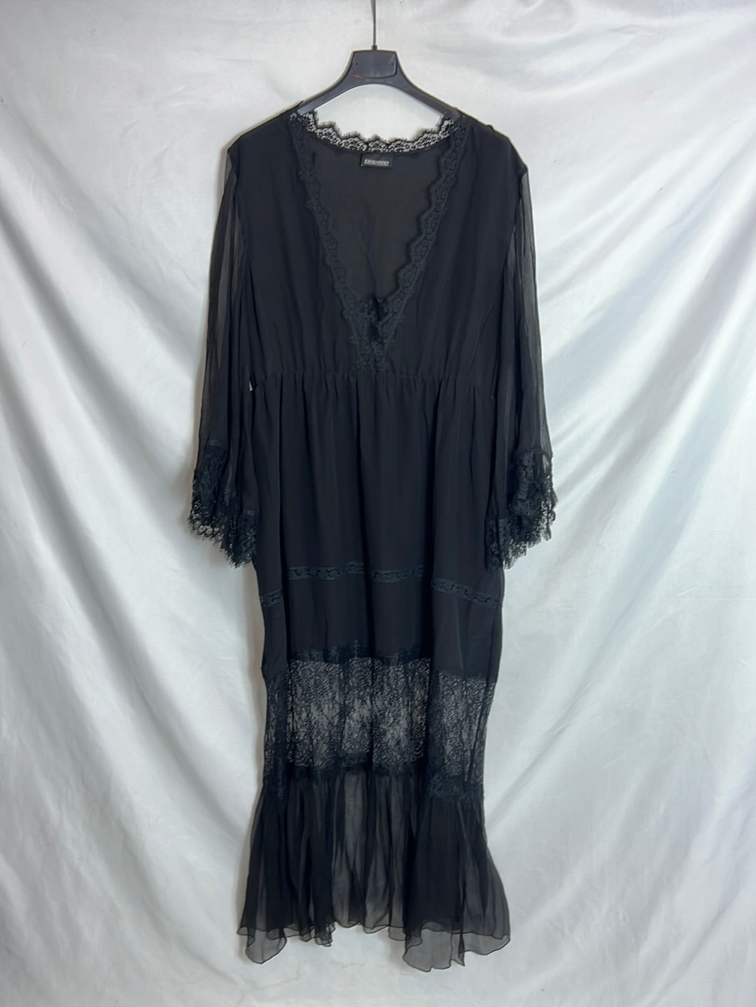 ERMANNO SCERVINO. Black silk and lace dress. Size 42 – Hibuy market