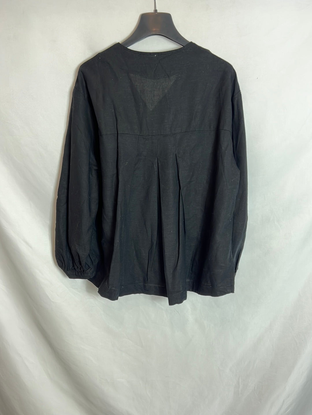 ZARA. Chaqueta negra lino T.xs