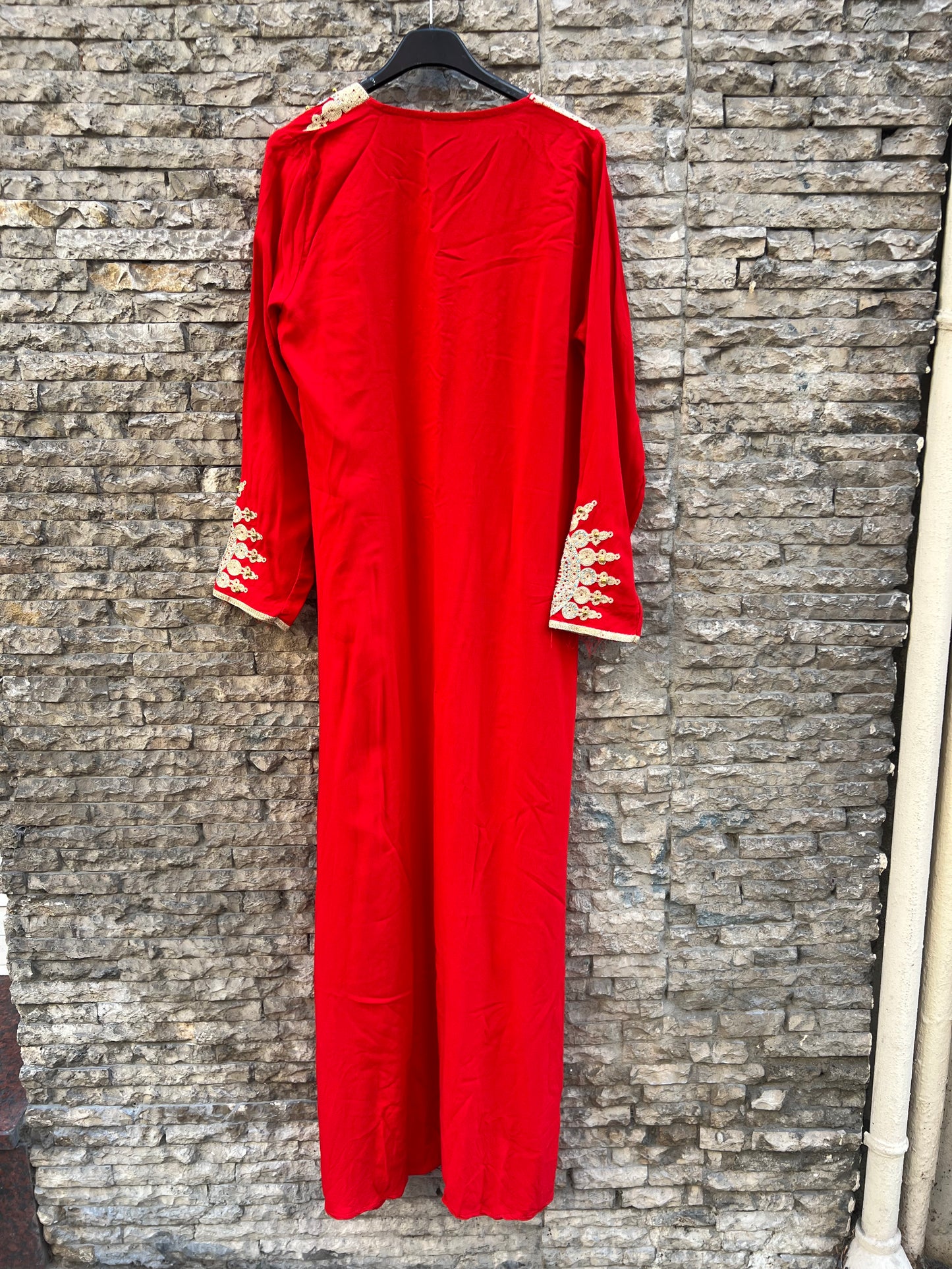 NAKKAS. Long red embroidered dress Ts