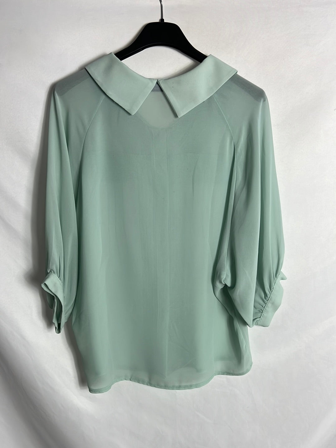 LITTLE JOY. Light blue, semi-sheer, vintage-style blouse. TS (Tara)