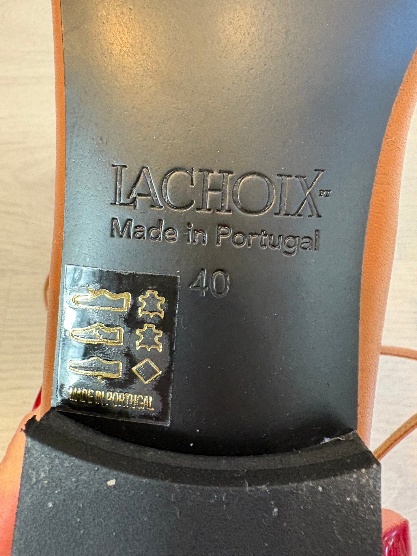 LACHOIX. Bailarina piel hebilla camel T 40