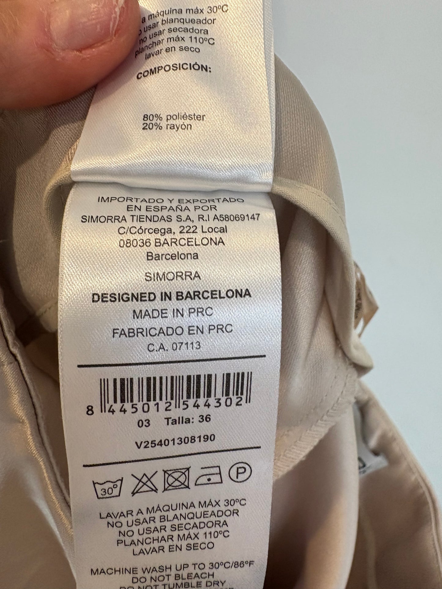 Pantalón raso beige