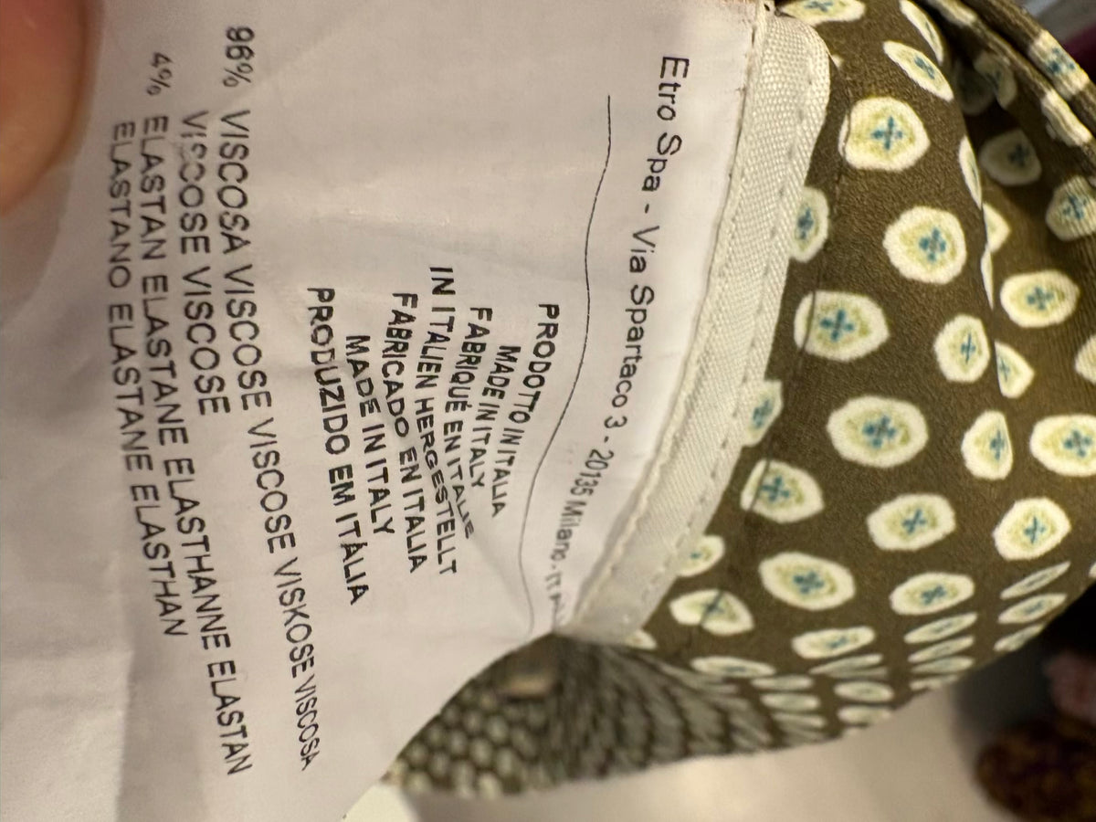 ETRO. Pantalón pinzas estampado fluido