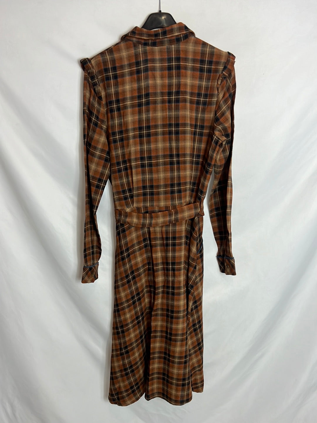 LE PETITE FRANÇAISE. Vestido midi cuadros. T 38