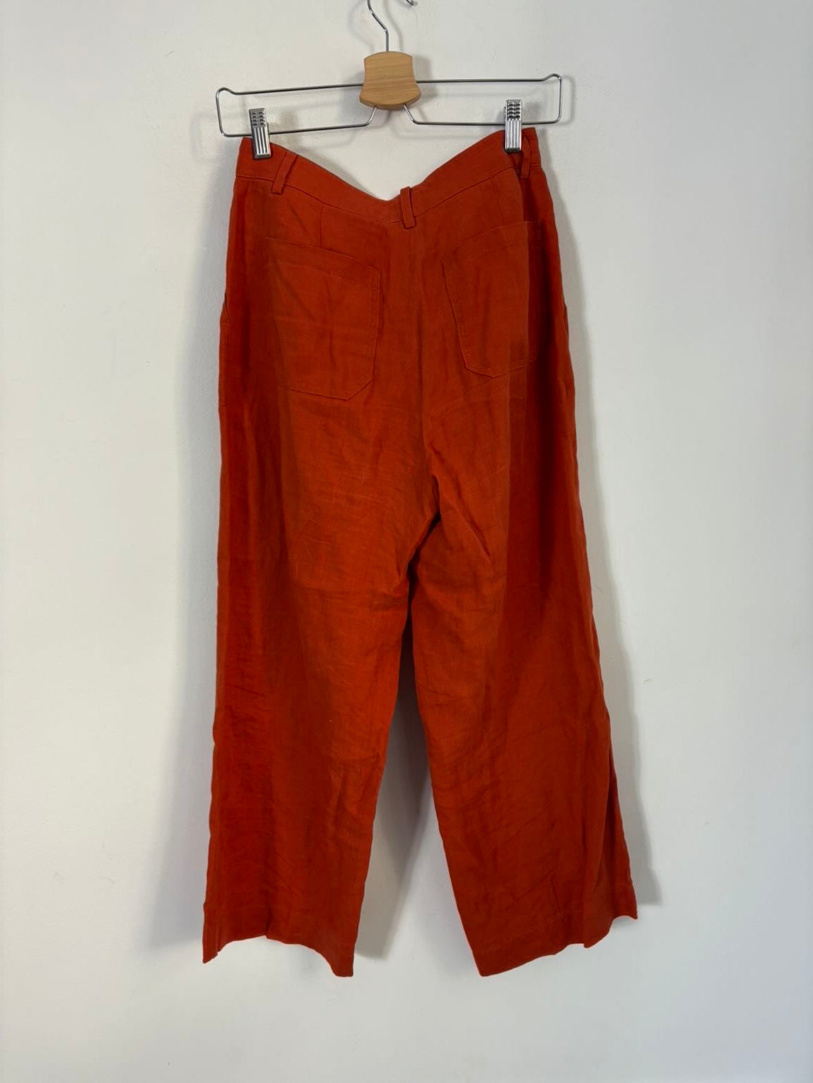 MASSIMO DUTTI. Pantalón lino anaranjado