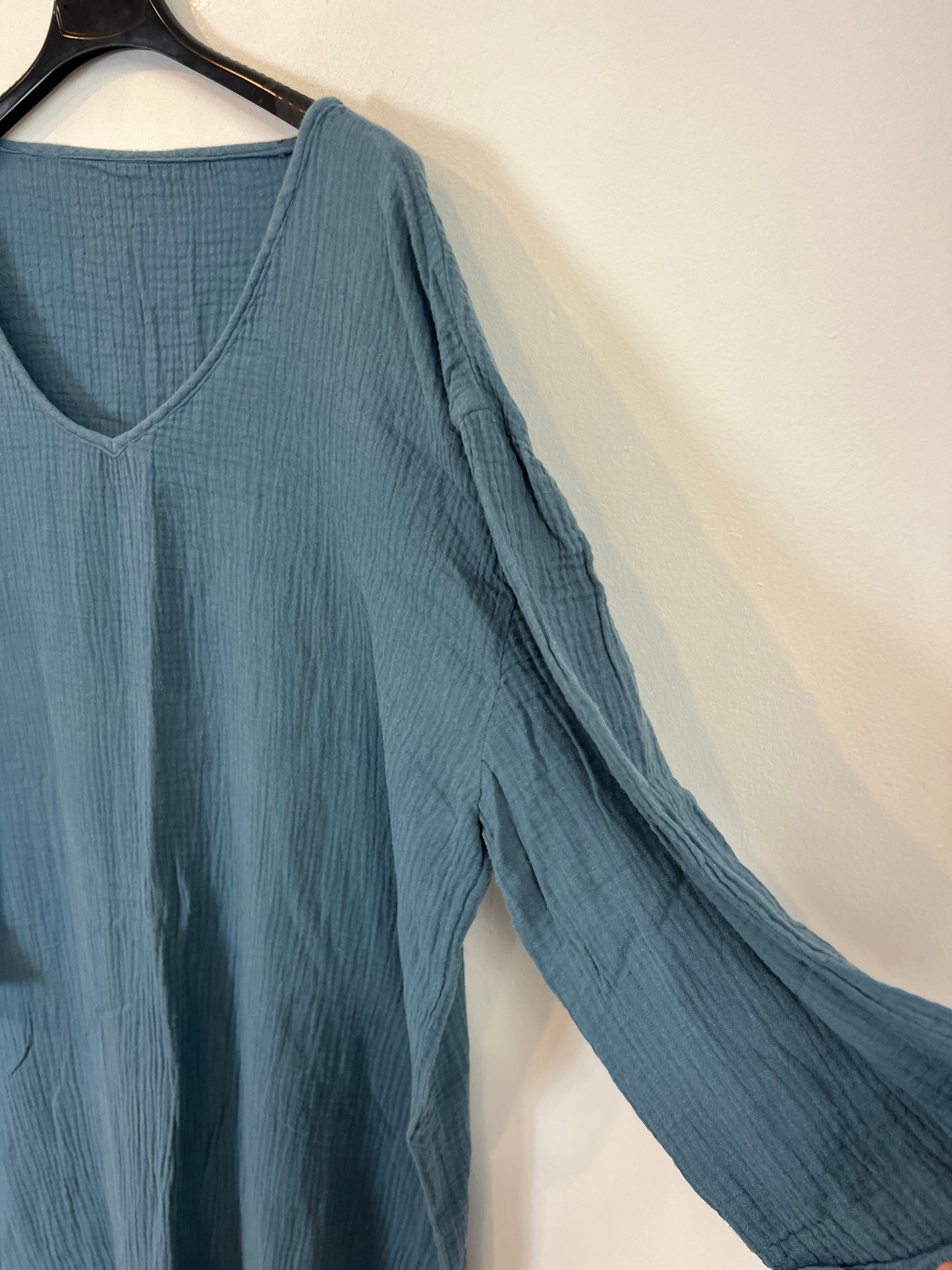 OTHERS. Long blue bambula dress. TM/L