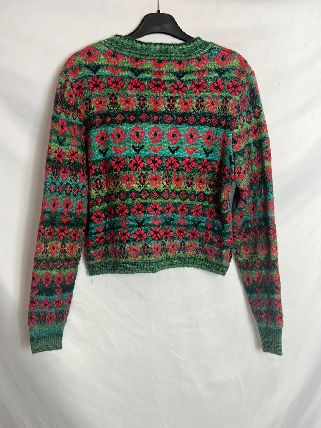 ZARA. Rebeca estampada detalle escote. T S