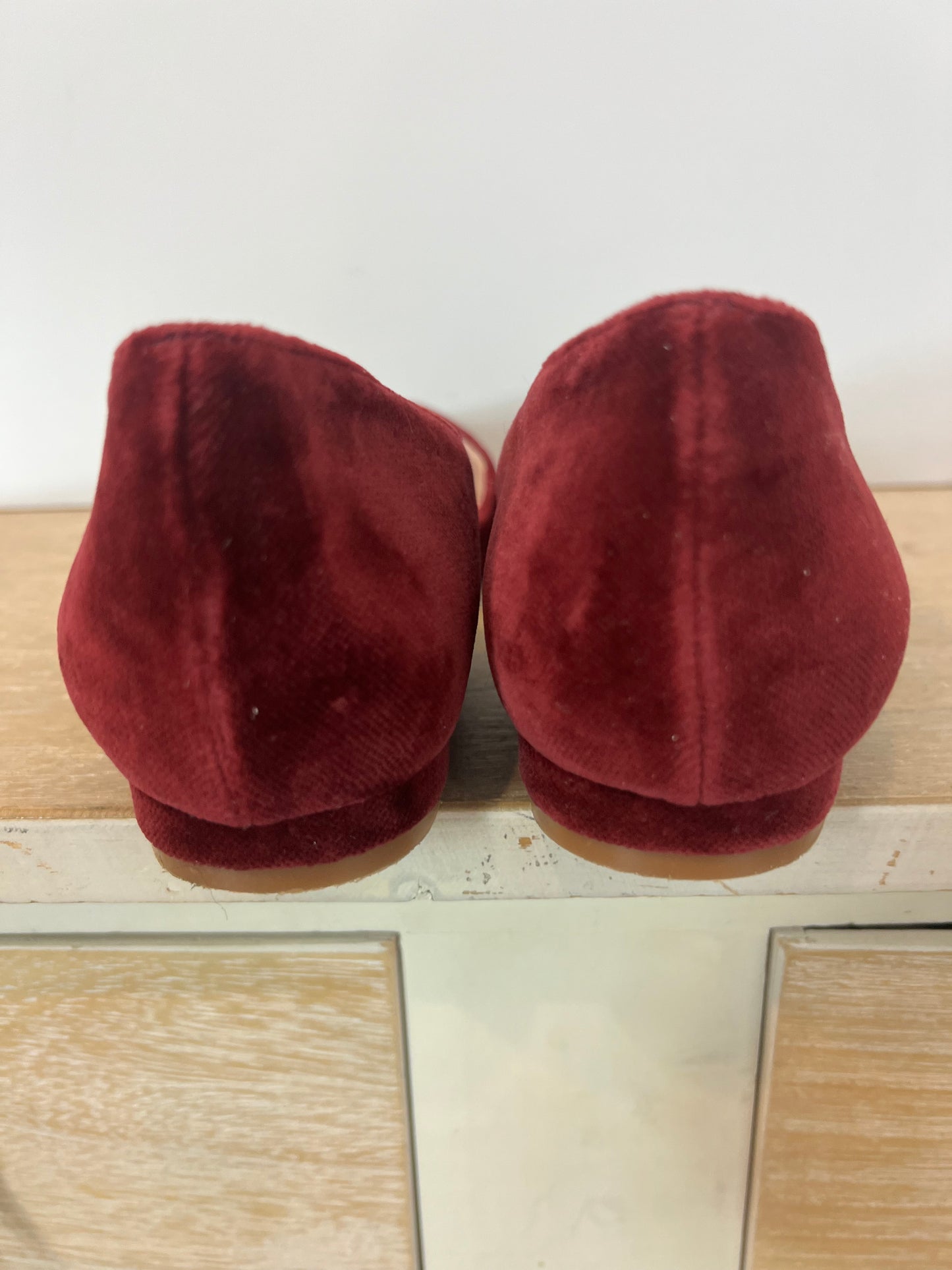 SALO. Manoletina burdeos terciopelo moña extraible T.37