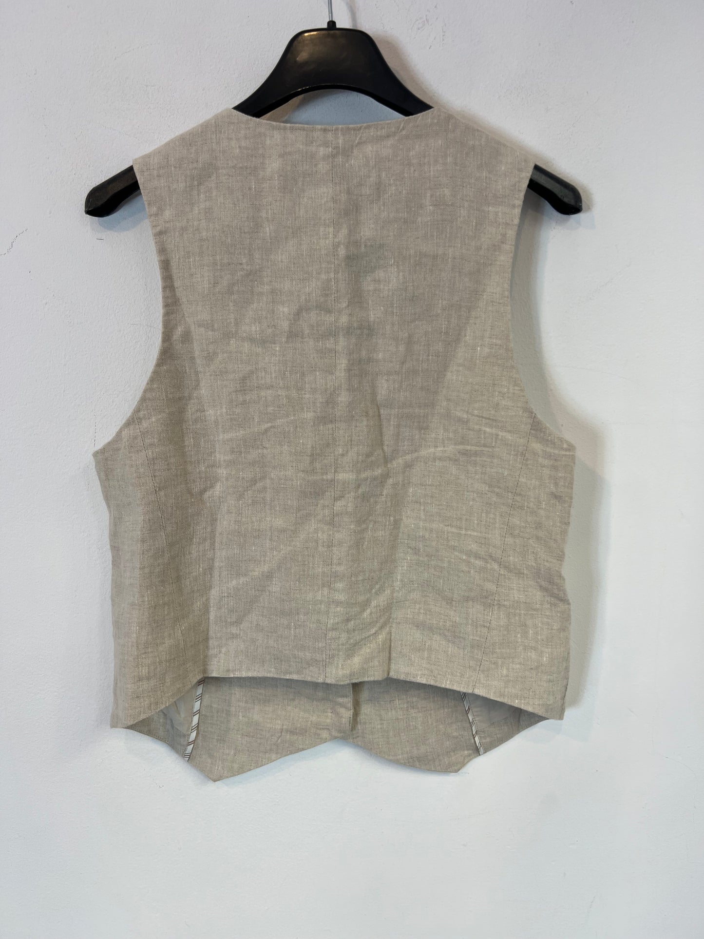 TINTORETTO. Chaleco beige lino. T S