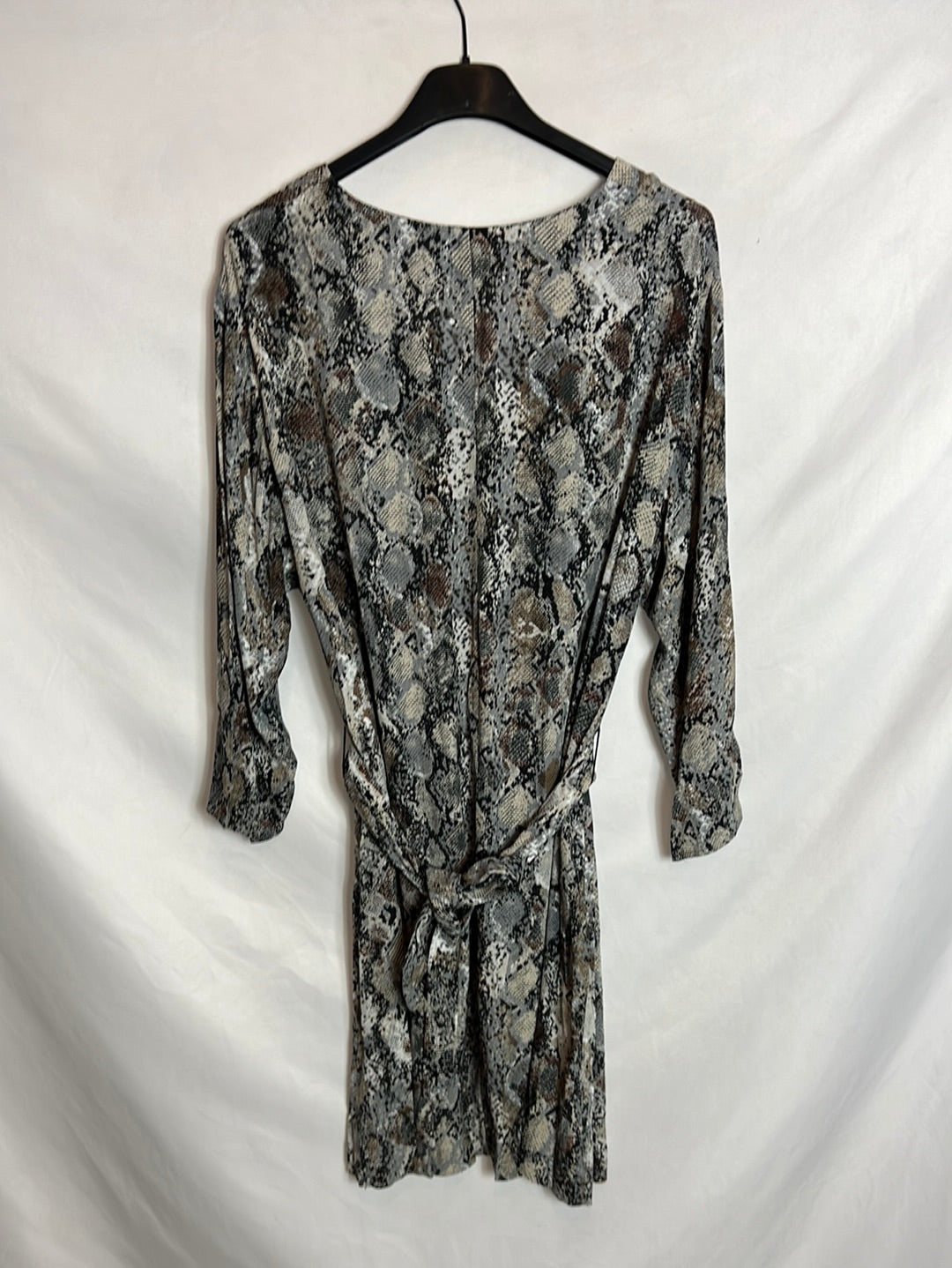 MANGO. Vestido corto animal print lazada. T S