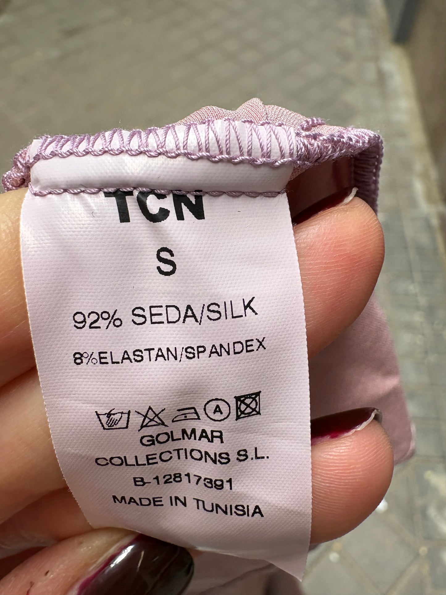 TCN. Top seda rosas claro. T S