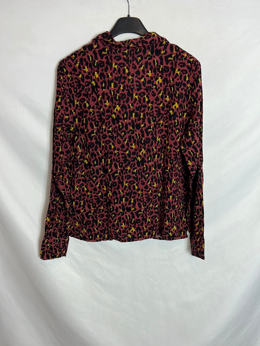 LEFTIES. Blusa burdeos print fluida. T M