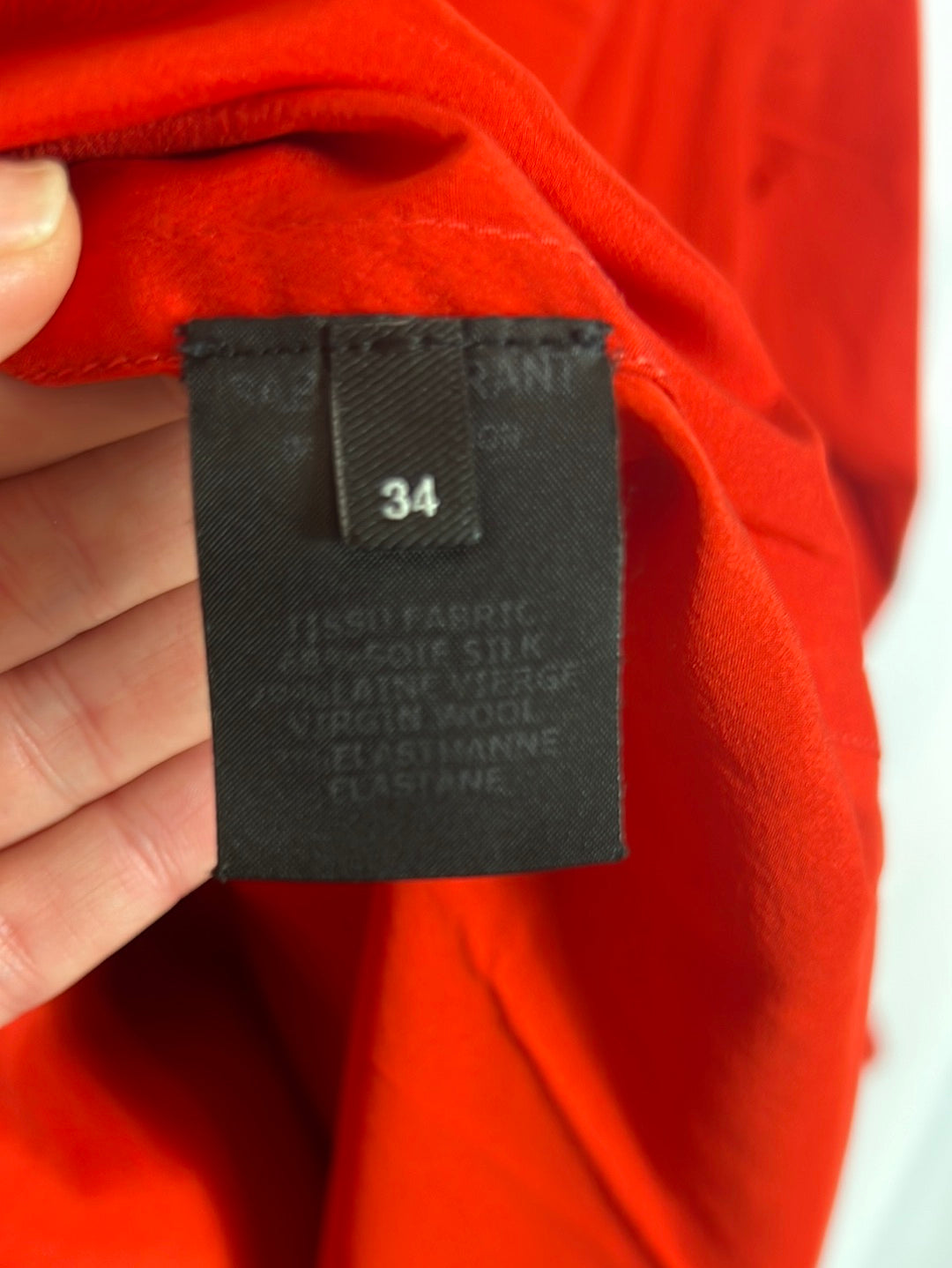 ISABEL MARANT . Vestido midi rojo lana y seda. T 34