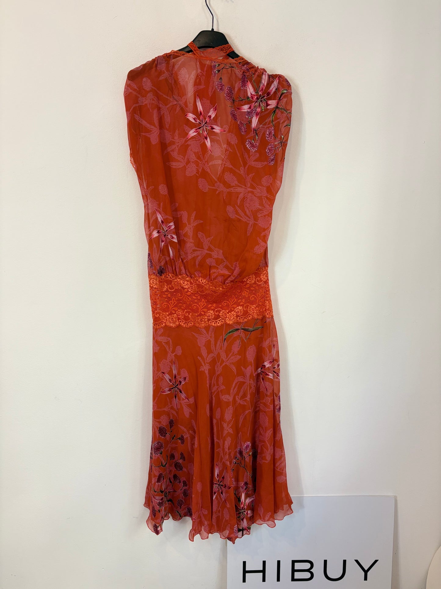 Vestido midi seda estamapdo