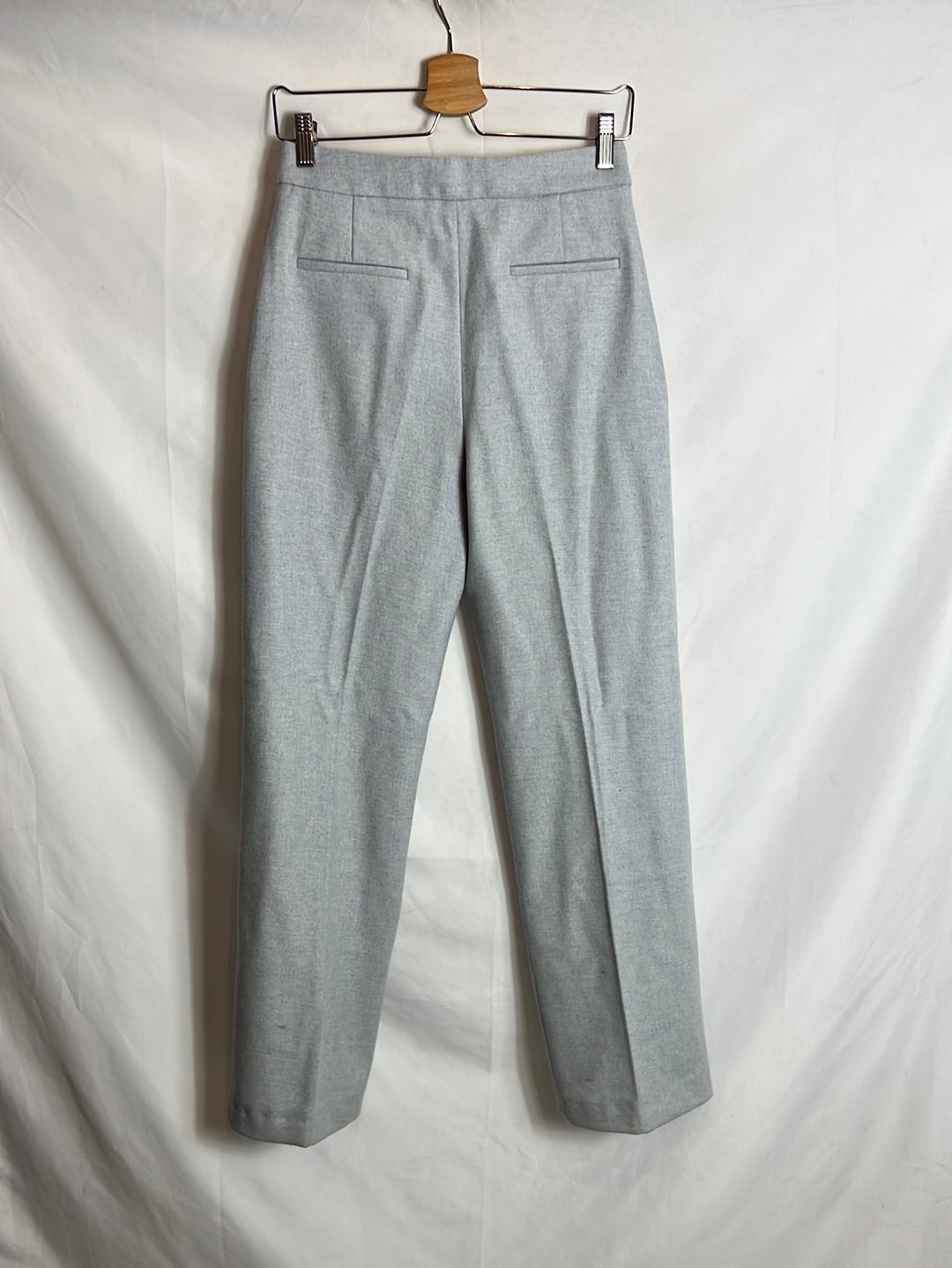 SÉZANE. Light blue mottled wool trousers. Size 36 (Tara)