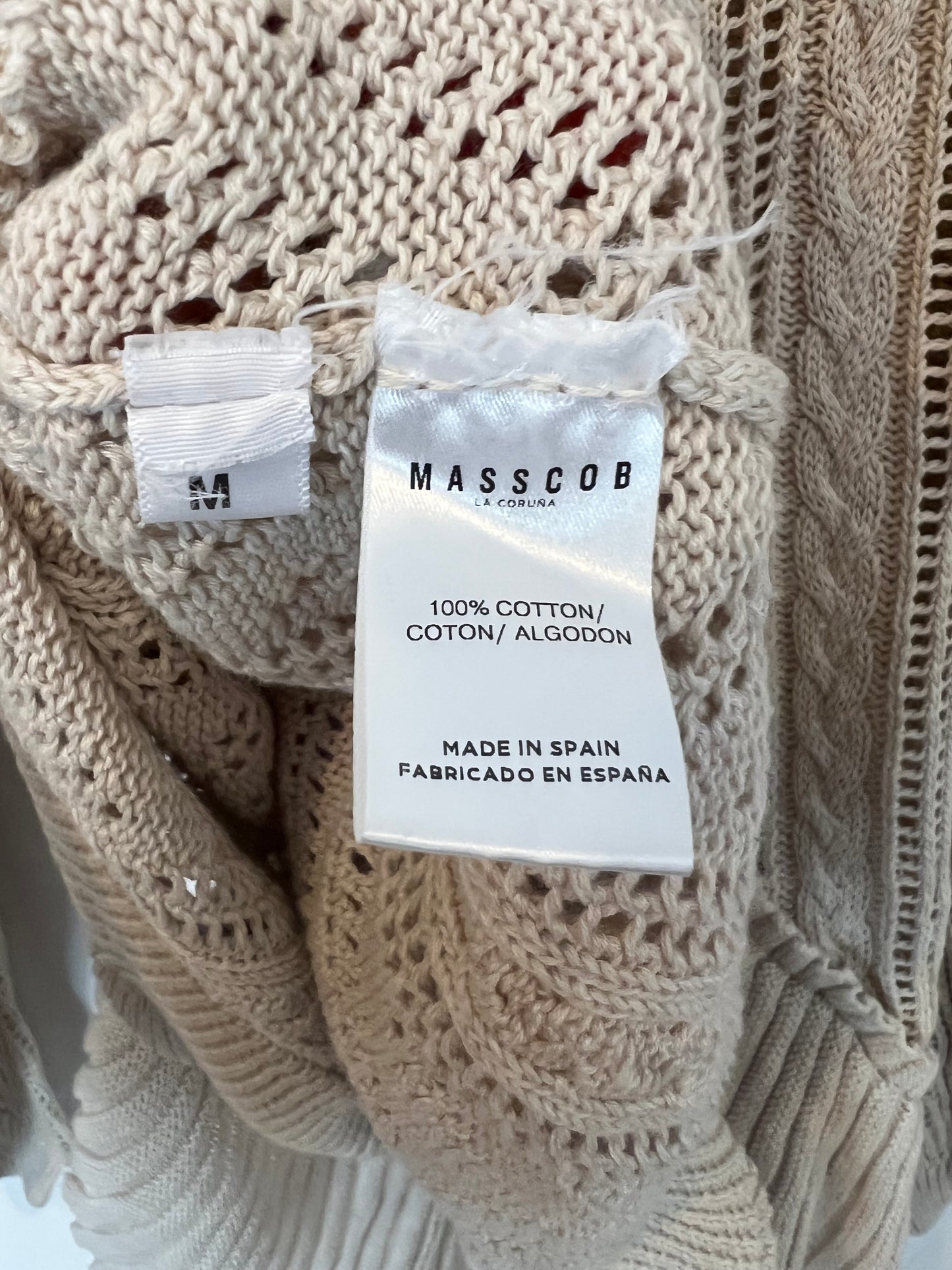 MASSCOB. Jersey beige algodón troquelado T.m