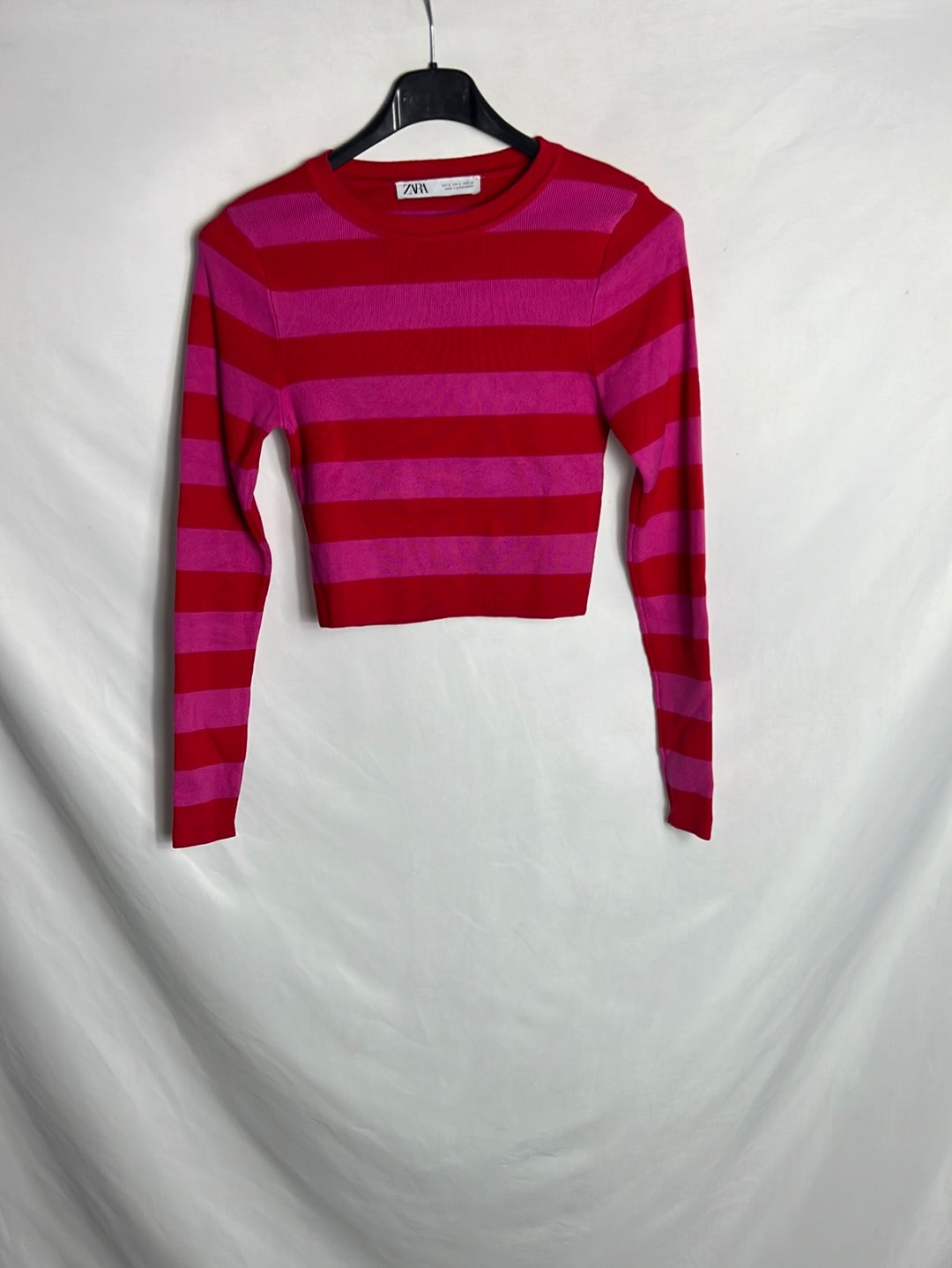 jersey cropped rayas zara