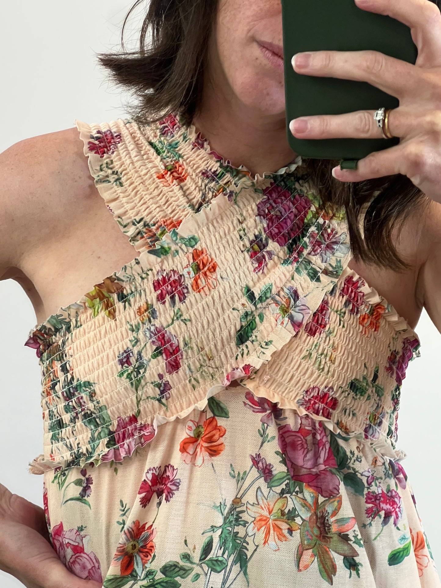 ZARA. Honeycomb neckline dress. TS