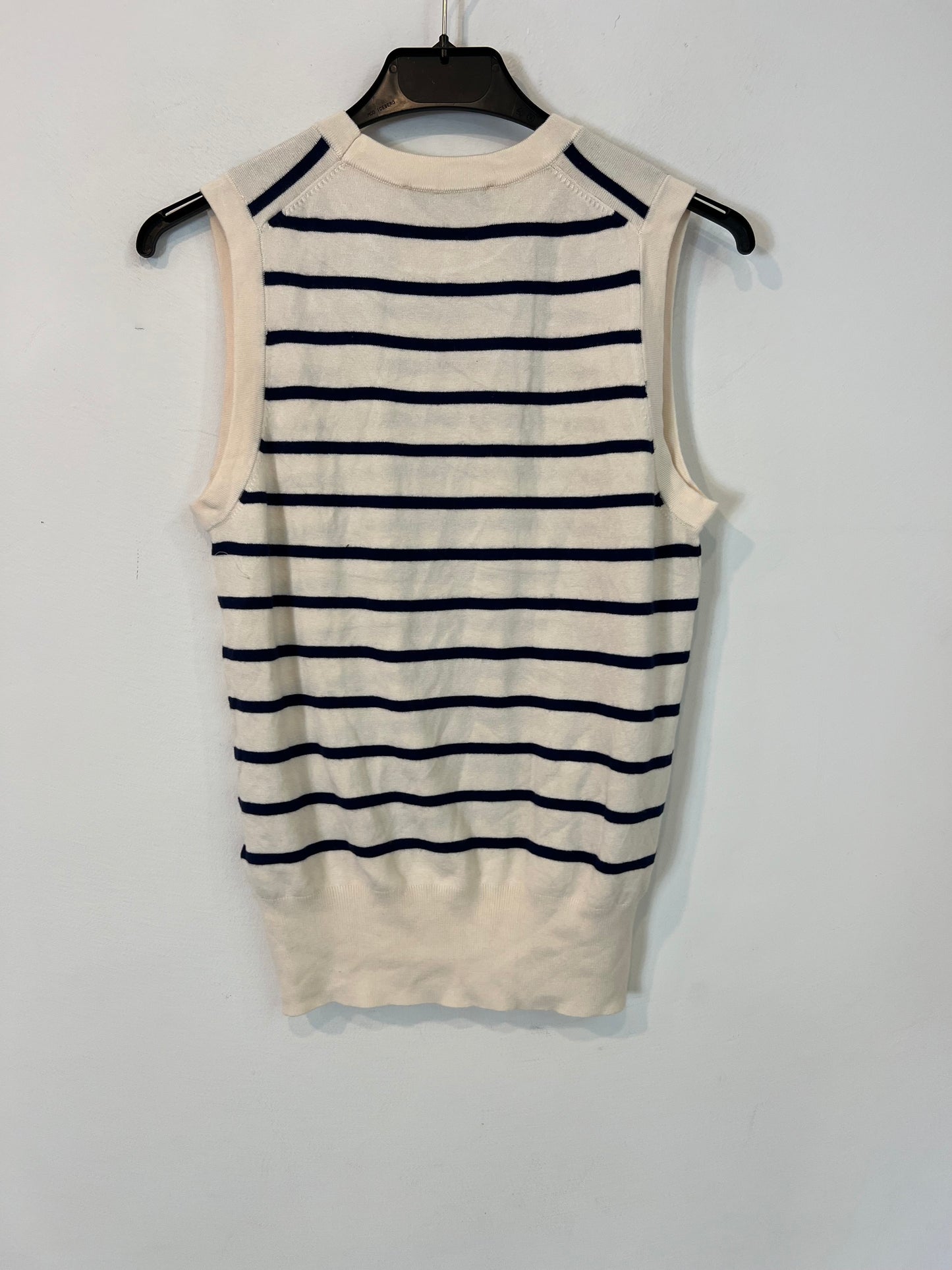 ZARA. Beige striped Ts top