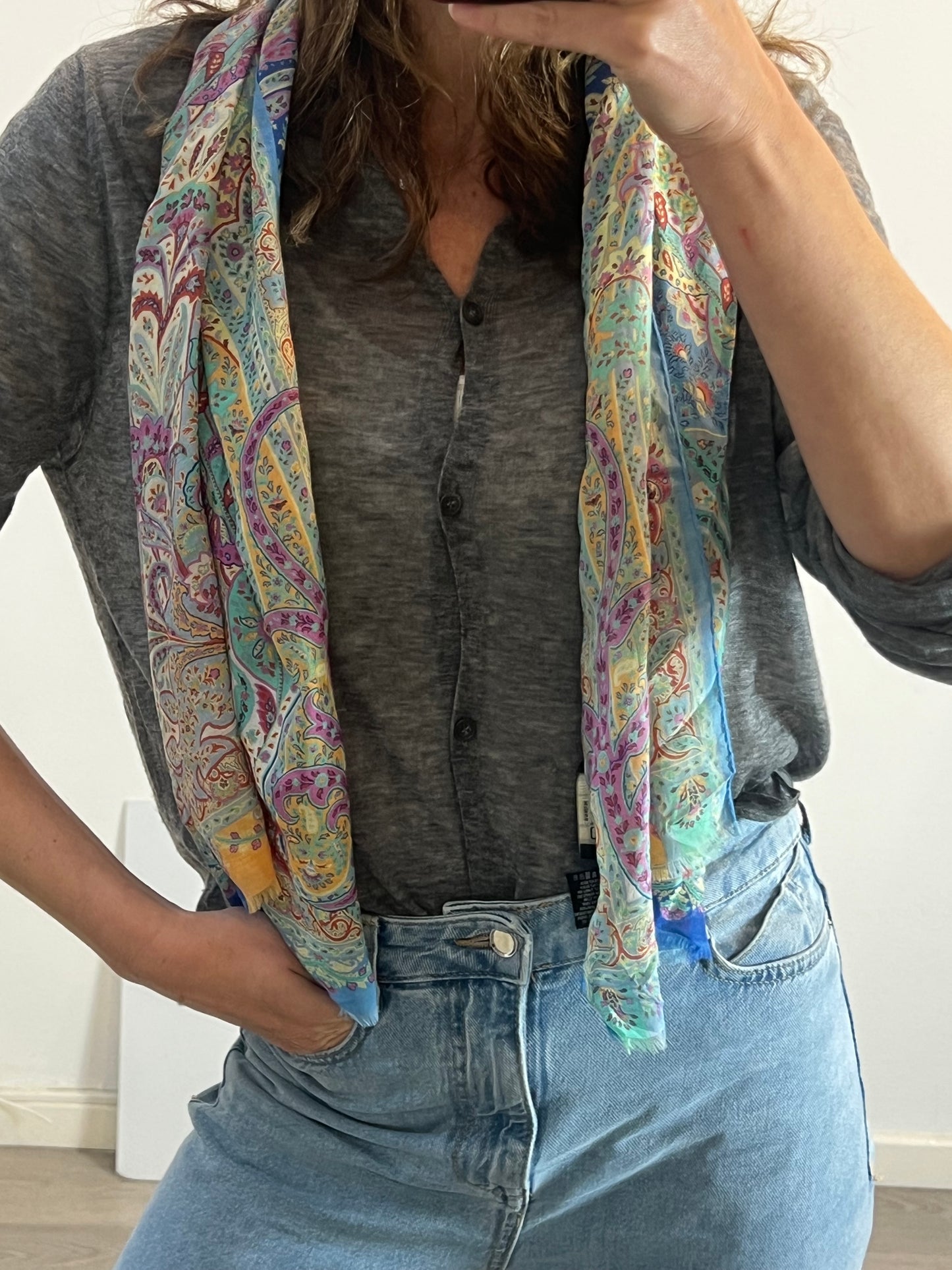 ETRO. Pañuelo estampado seda y algodón