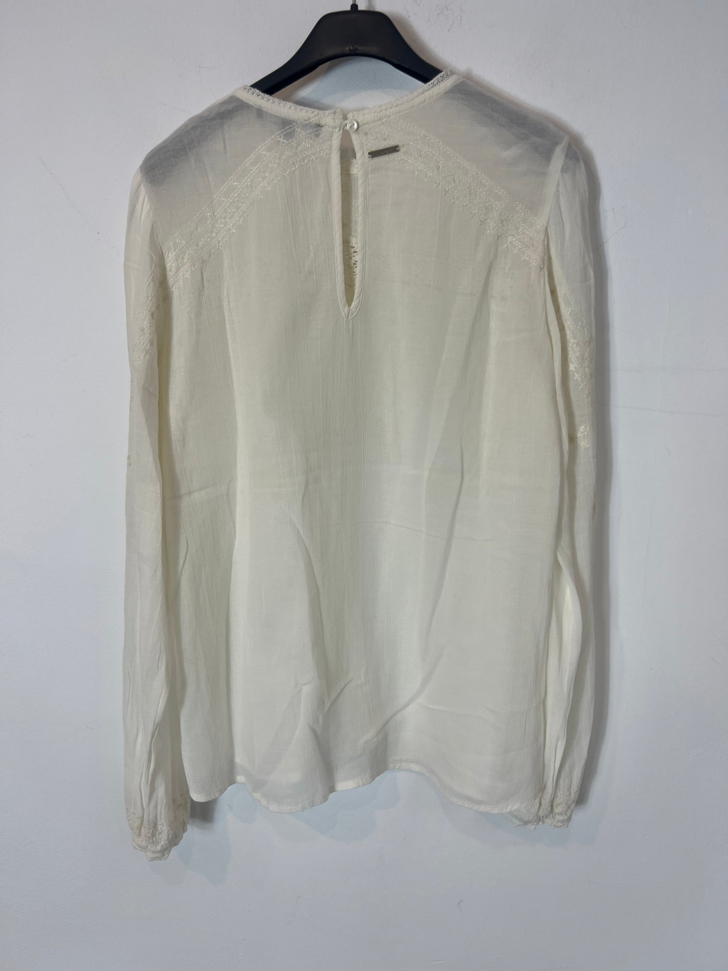 TINTORETTO. Embroidered beige blouse T.38