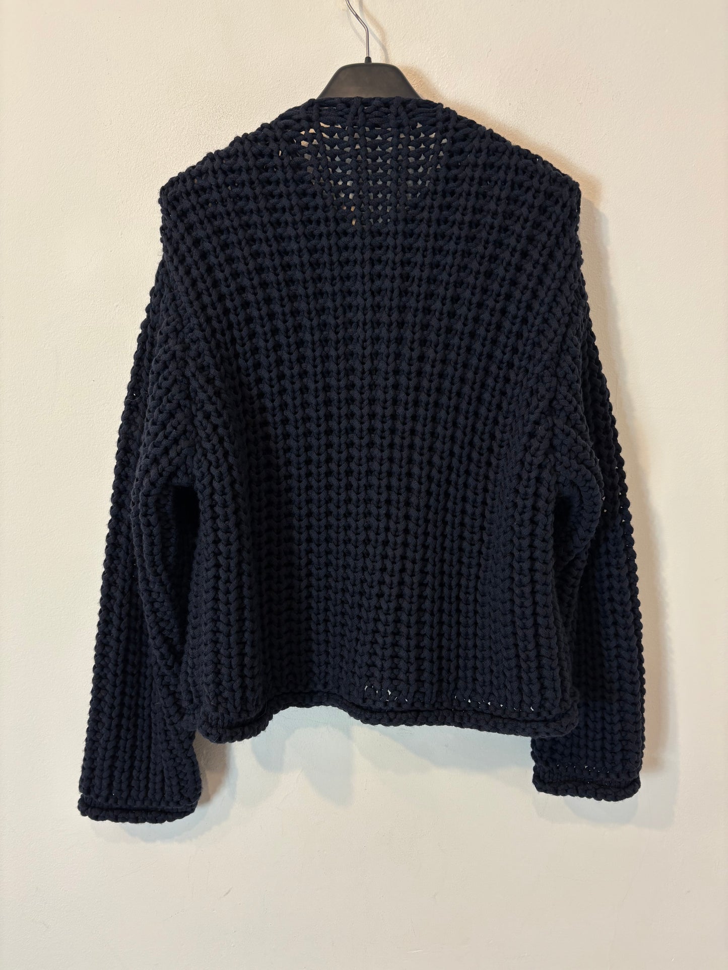 ZARA. Chaqueta punto grueso azul