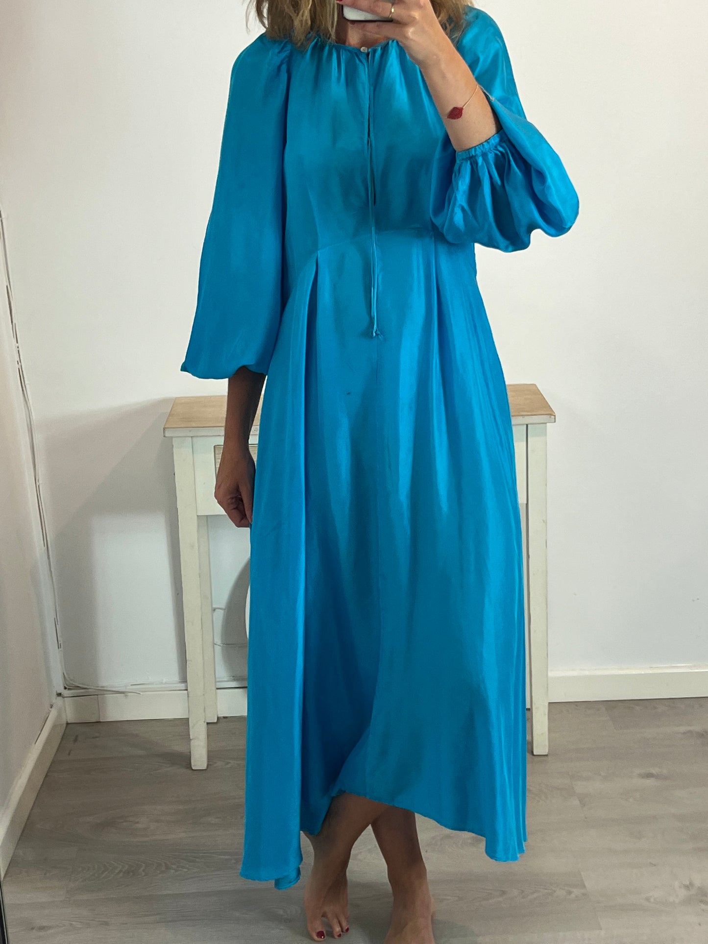 FORTE FORTE. Long turquoise silk dress. Size 0 (XS/S)