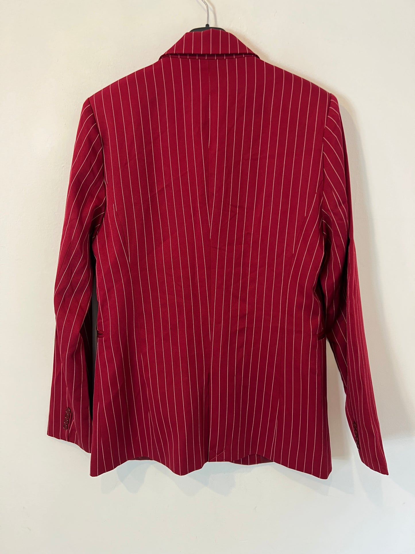 PINK WOMAN. Blazer burdeos raya diplomática. T M