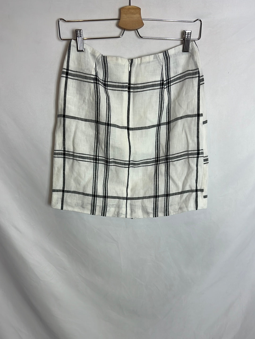 FOREVER 21. Falda corta cuadros lino. T S