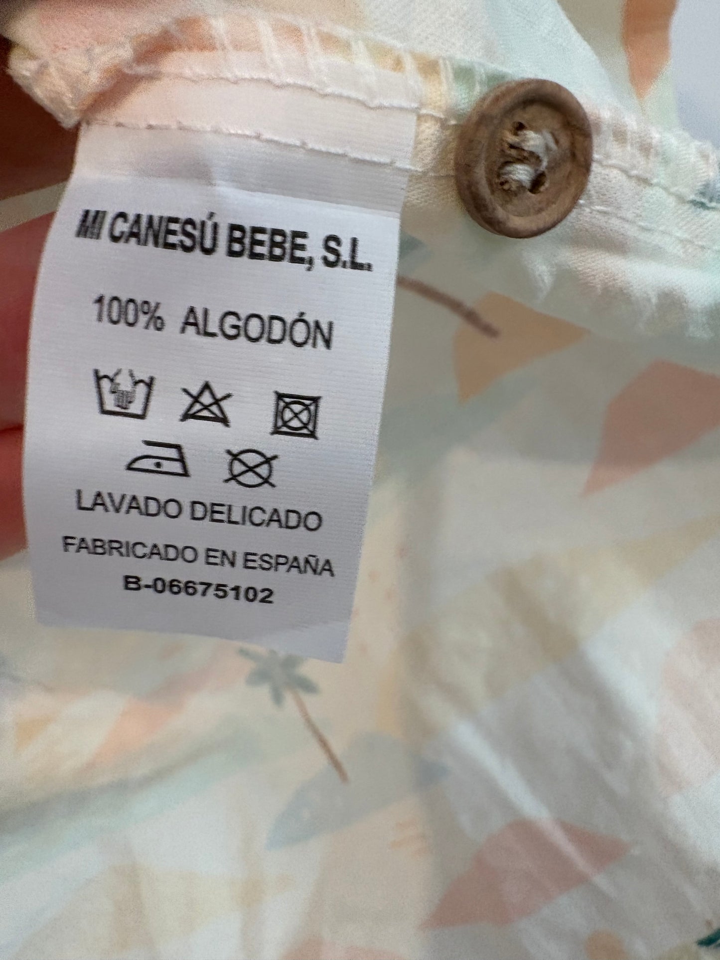MI CANESU. Camisa fluida palmeras T.7 años