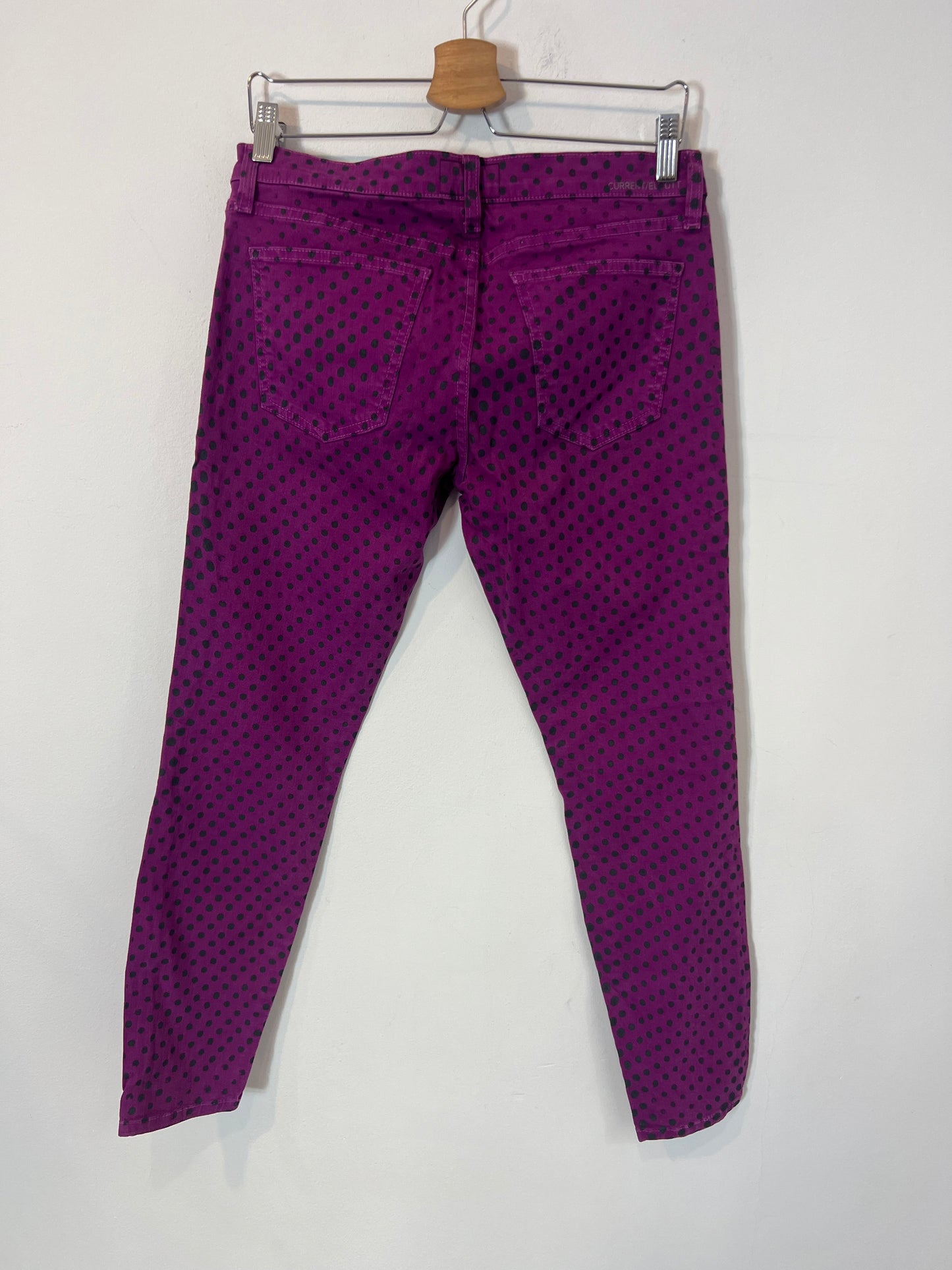 CURRENT ELLIOTT. Denim pitillo lunares. T 28 (38)