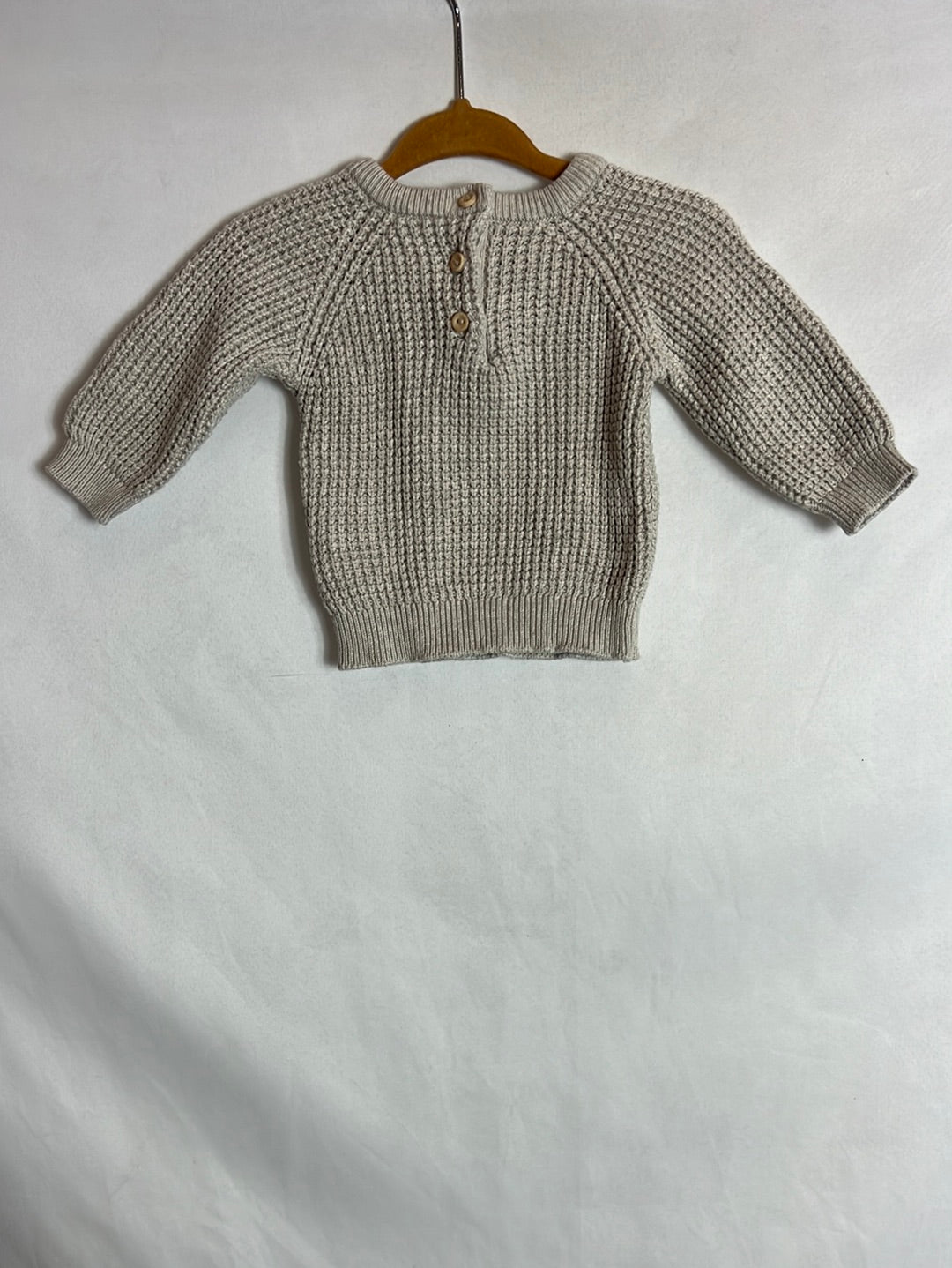 H&M. Jersey beige punto. T 1-2 meses