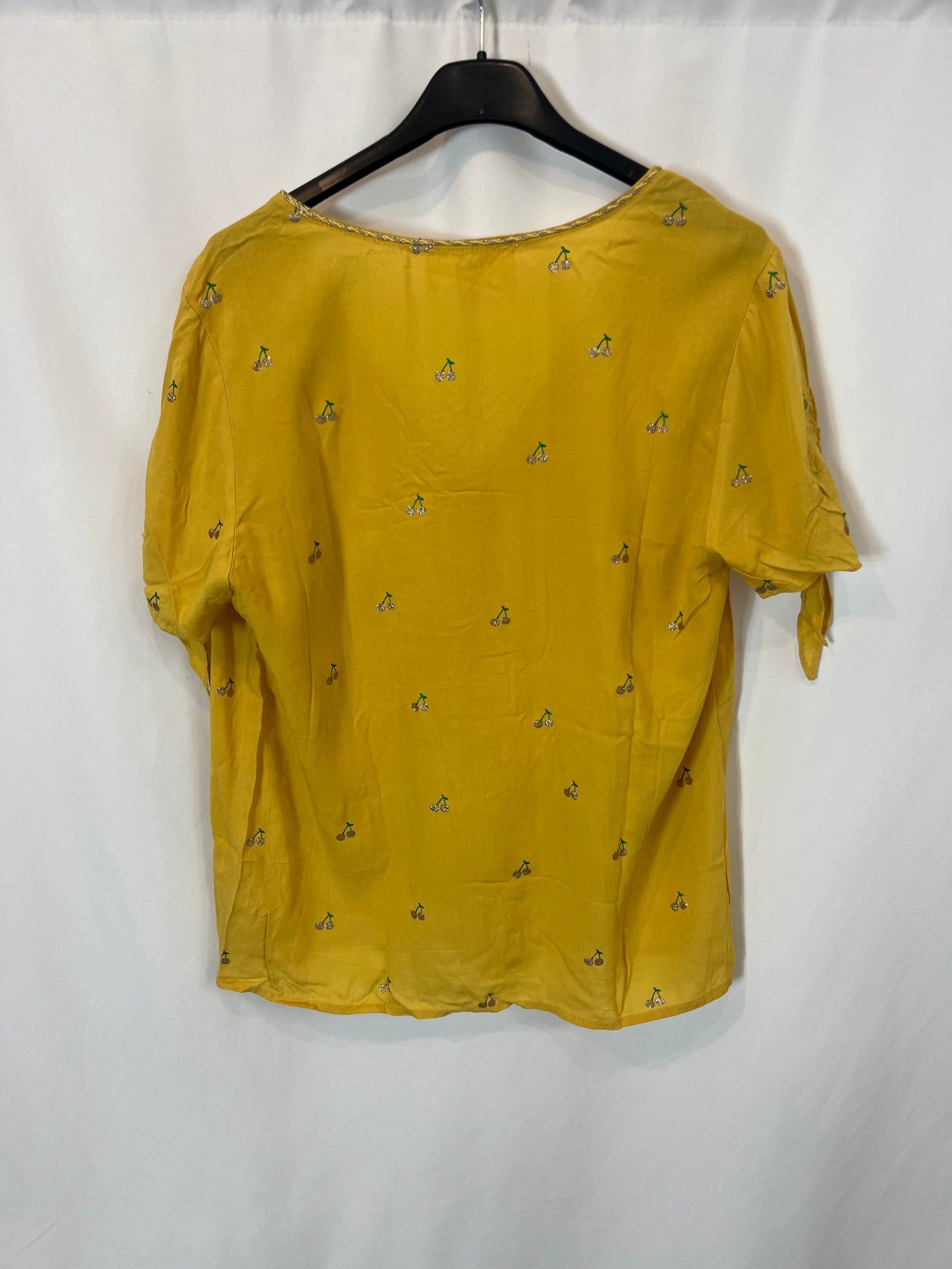 GRACE&MILA. Tm embroidered mustard blouse