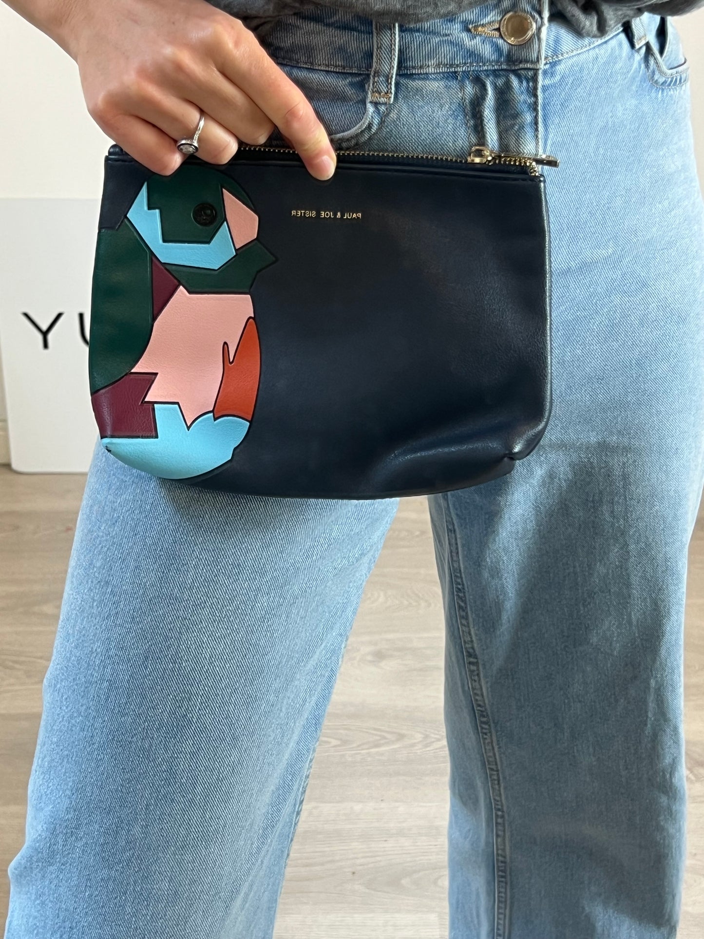 PAUL & JOE SISTER. Blue patterned clutch bag