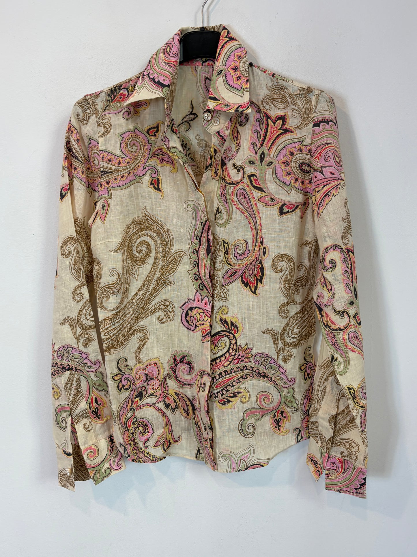 ETRO. Printed linen shirt. Size 34