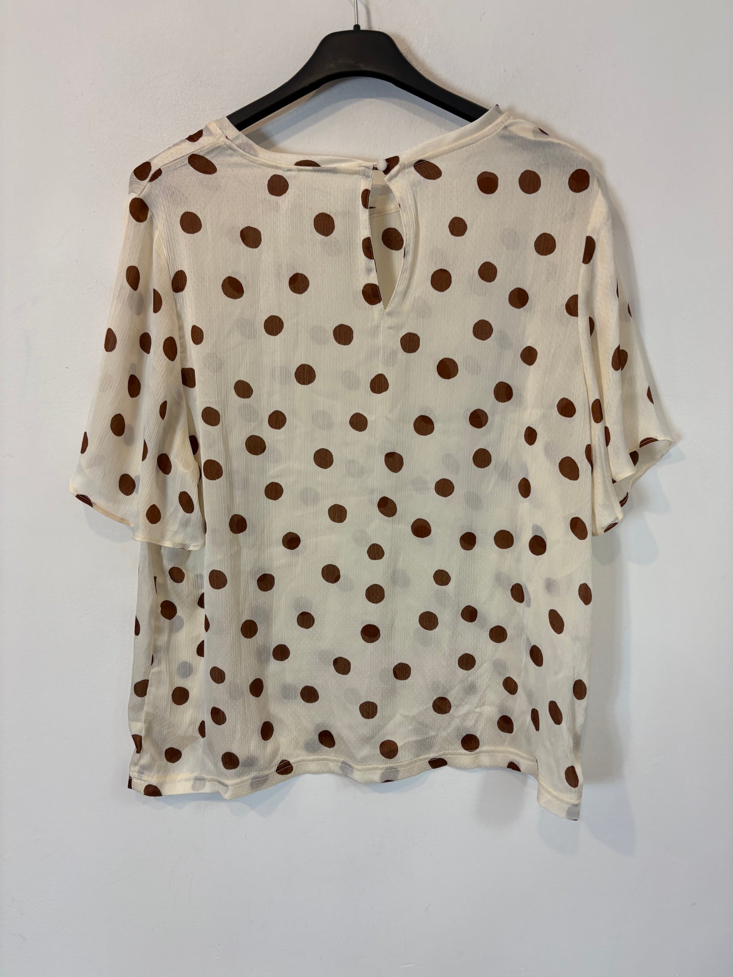 MANGO. Flowy polka dot top. Size XL