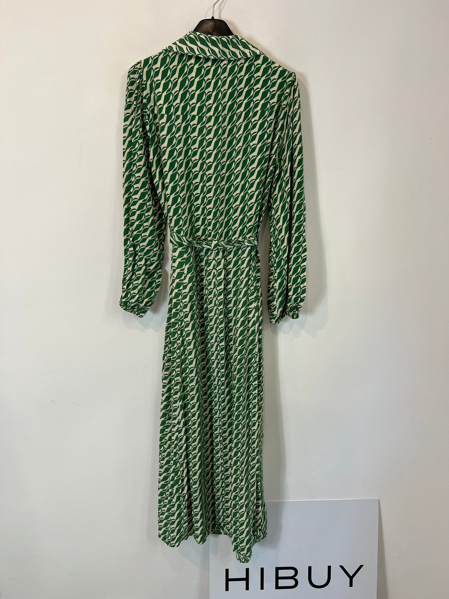 ZARA. Vestido estampado verde T.s