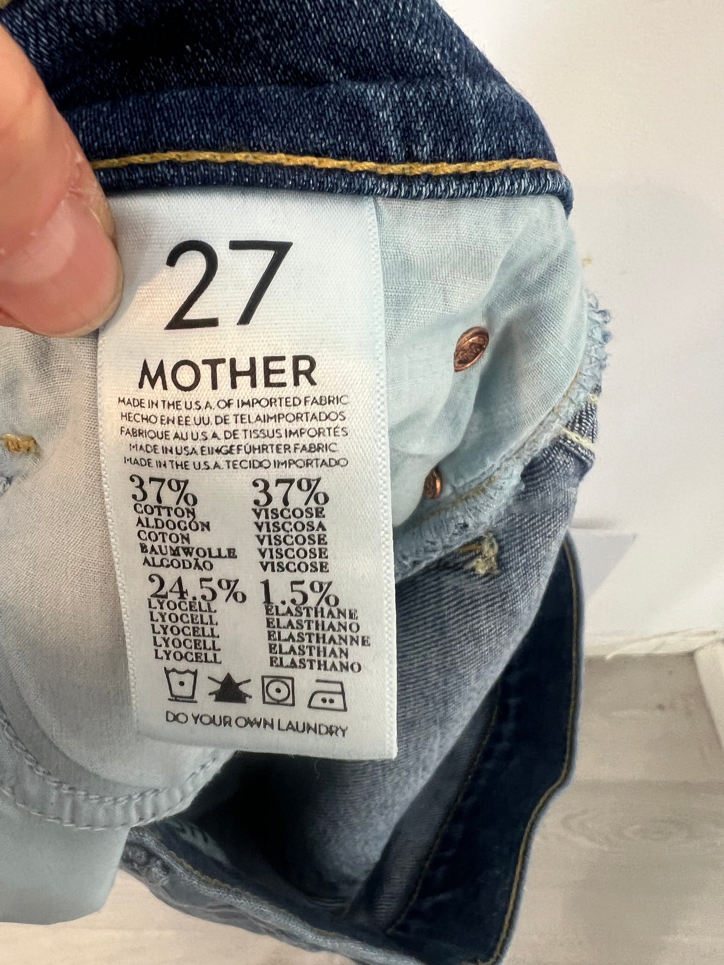 MOTHER. Semi-elastic straight denim. T 27(36)
