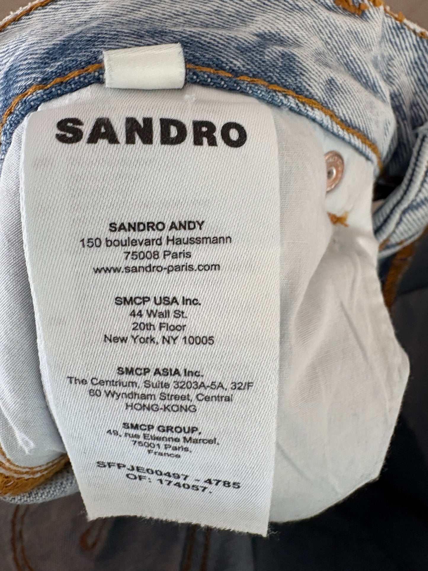 SANDRO. Denim recto flores. T 38