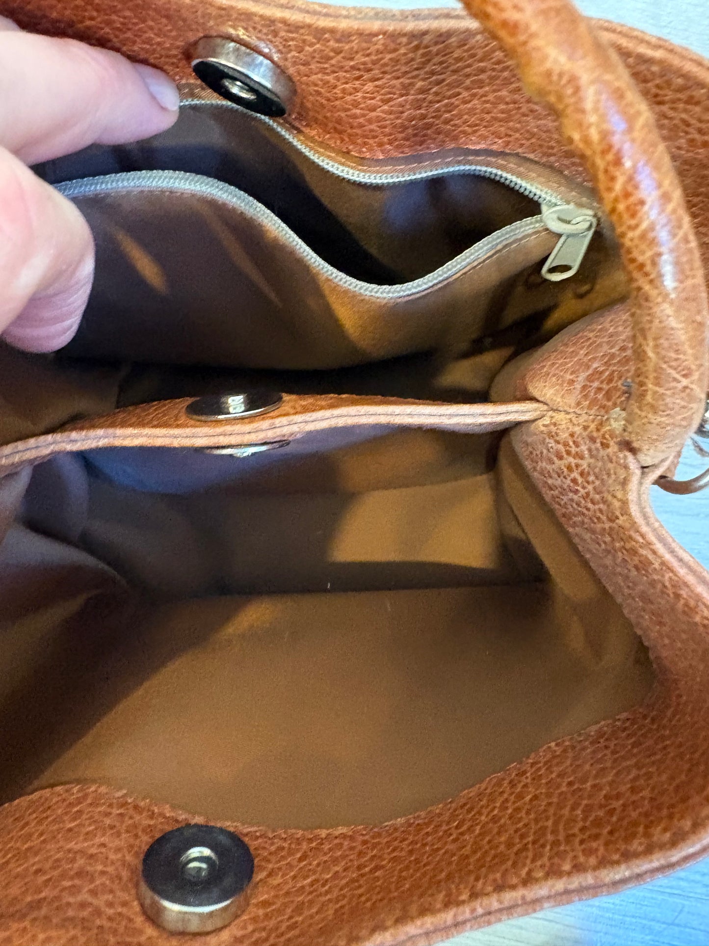 OTRAS. Bolso vintage piel doble asa