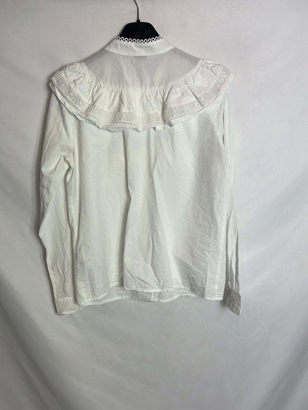 SALSA. Blusa blanca volantes. T S