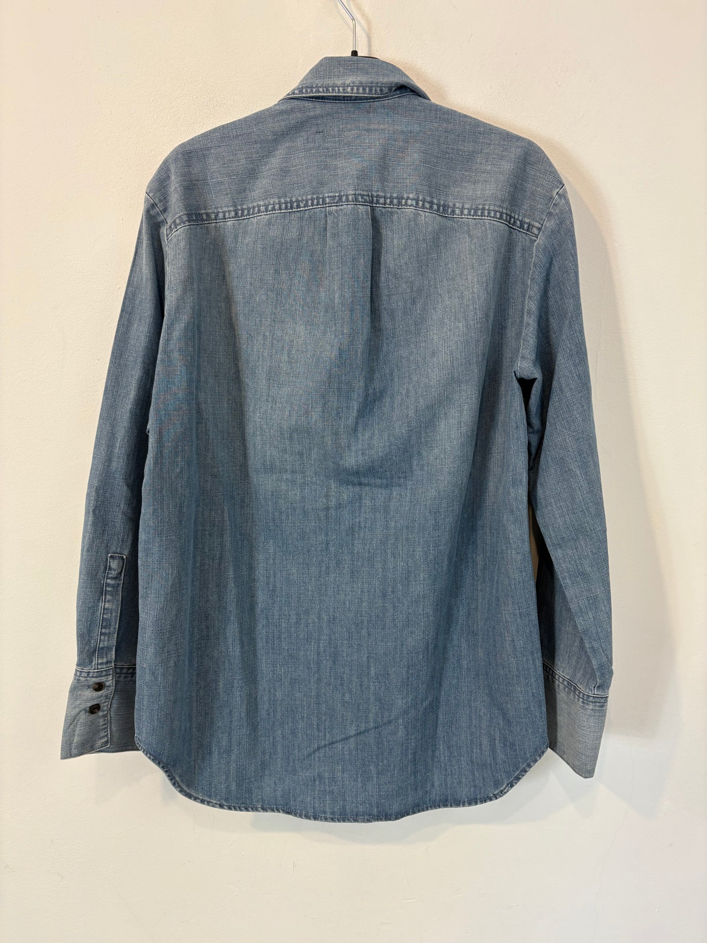 ZARA. Camisa denim volantes mini