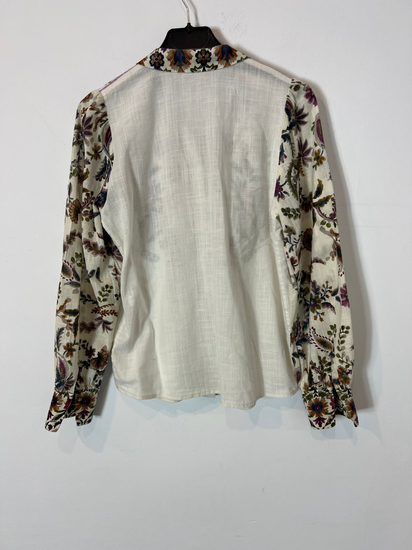 SEZANE. Burgundy floral blouse T.34