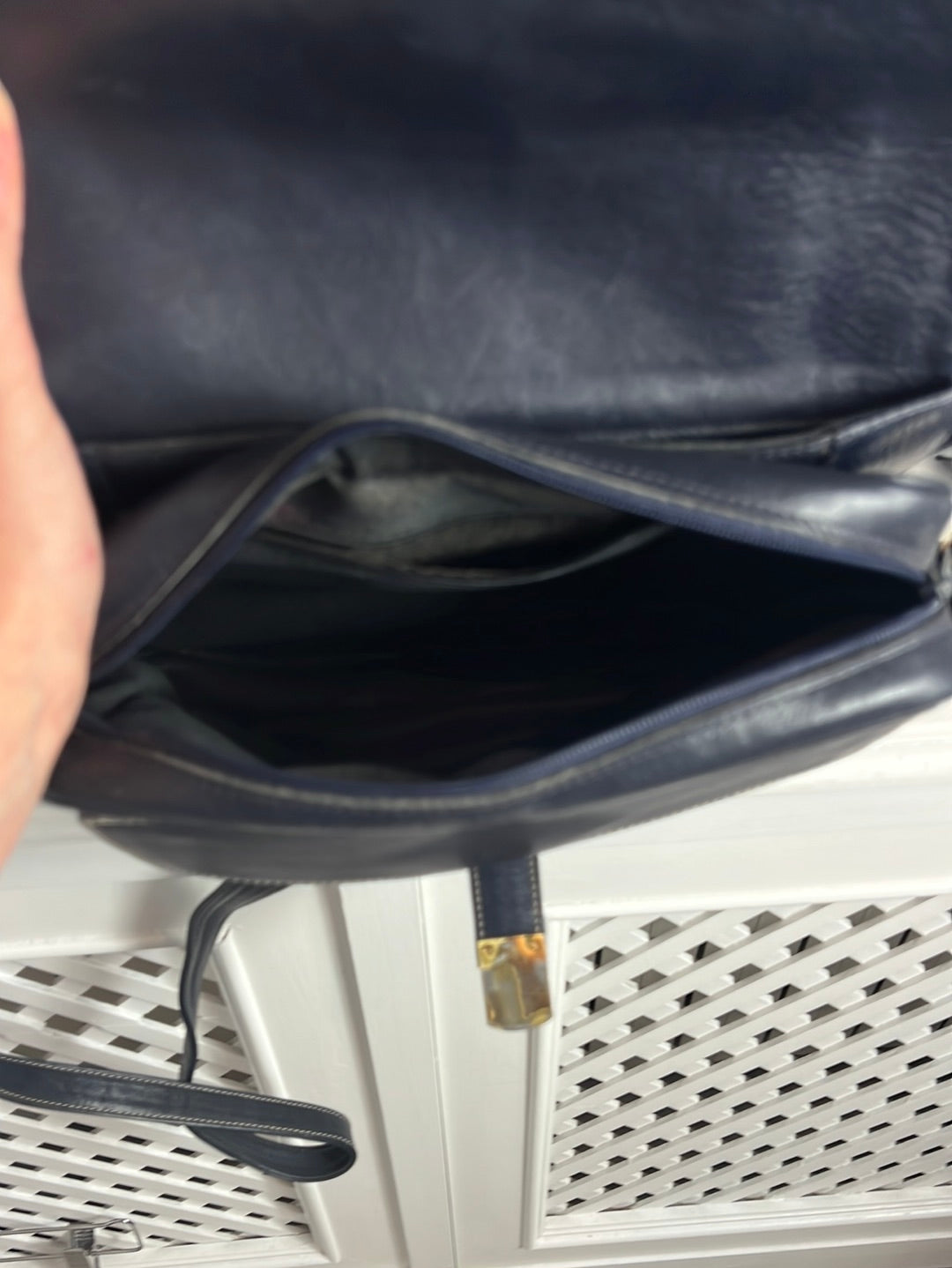 OTHERS. Vintage blue leather bag