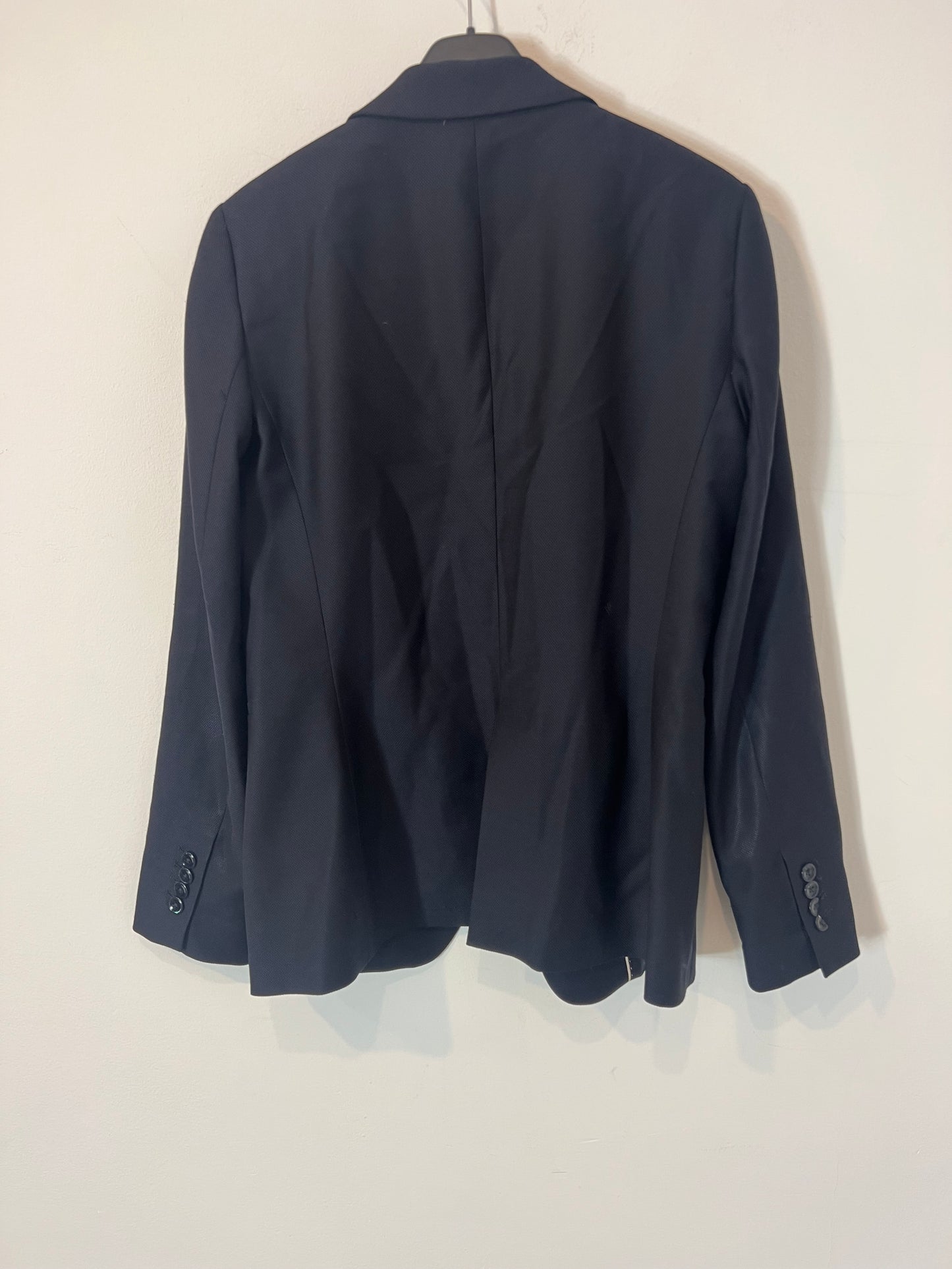 MASSIMO DUTTI. blazer azul piqué T.40