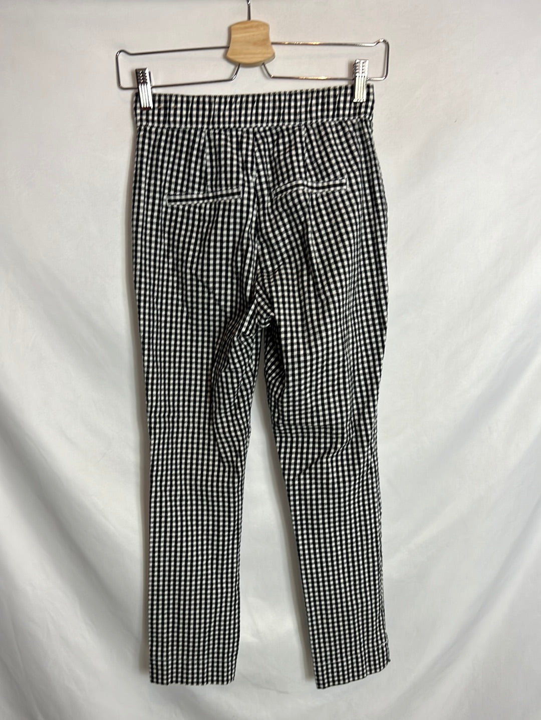 HOLLSITER. Elastic waist gingham trousers. S XS