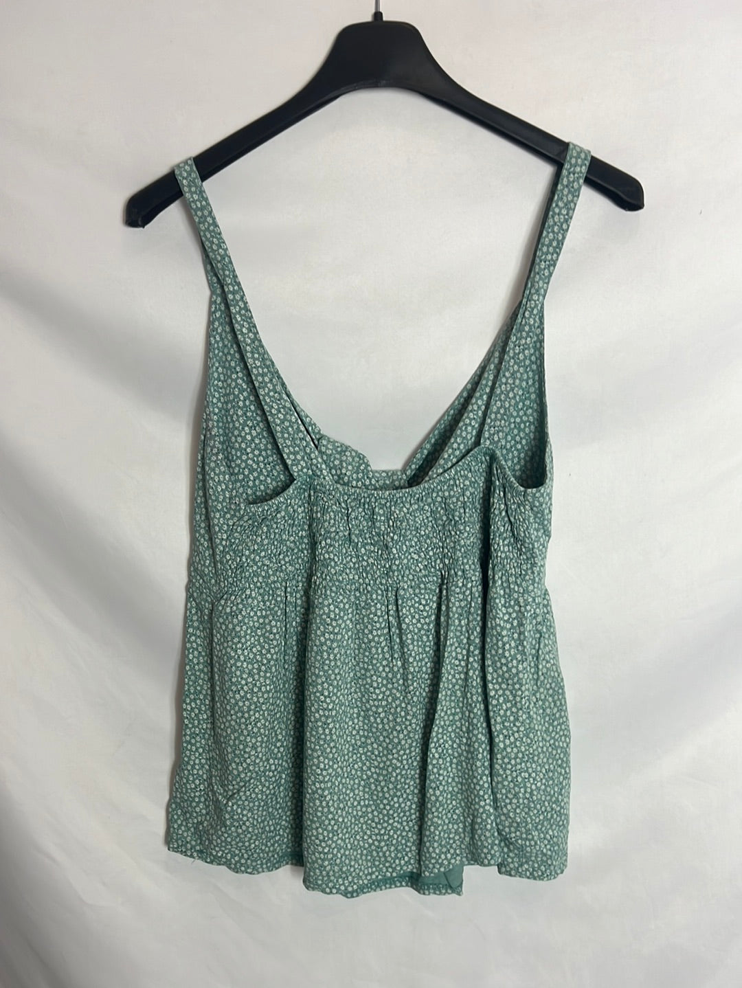 OTRAS. Top verde agua flores mini. TM